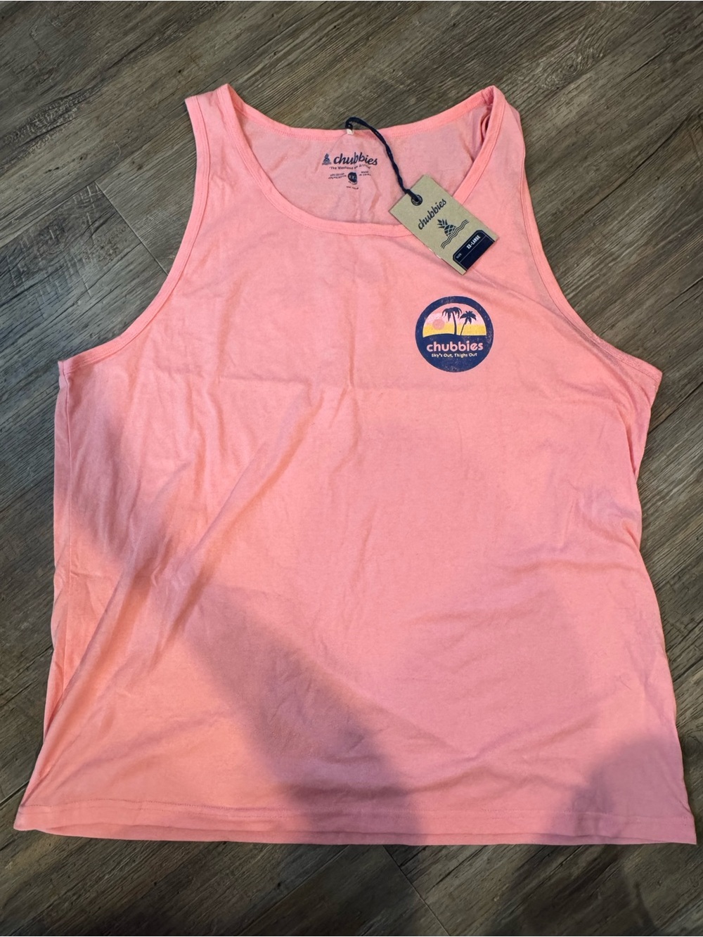 NWT Chubbies The Trop and Lock Pink Coral Tank Top Sz XXL